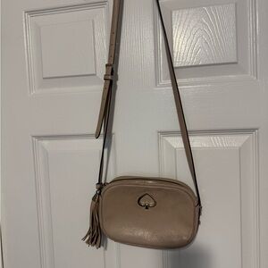 Kate Spade Beige Crossbody Bag with Tassel
